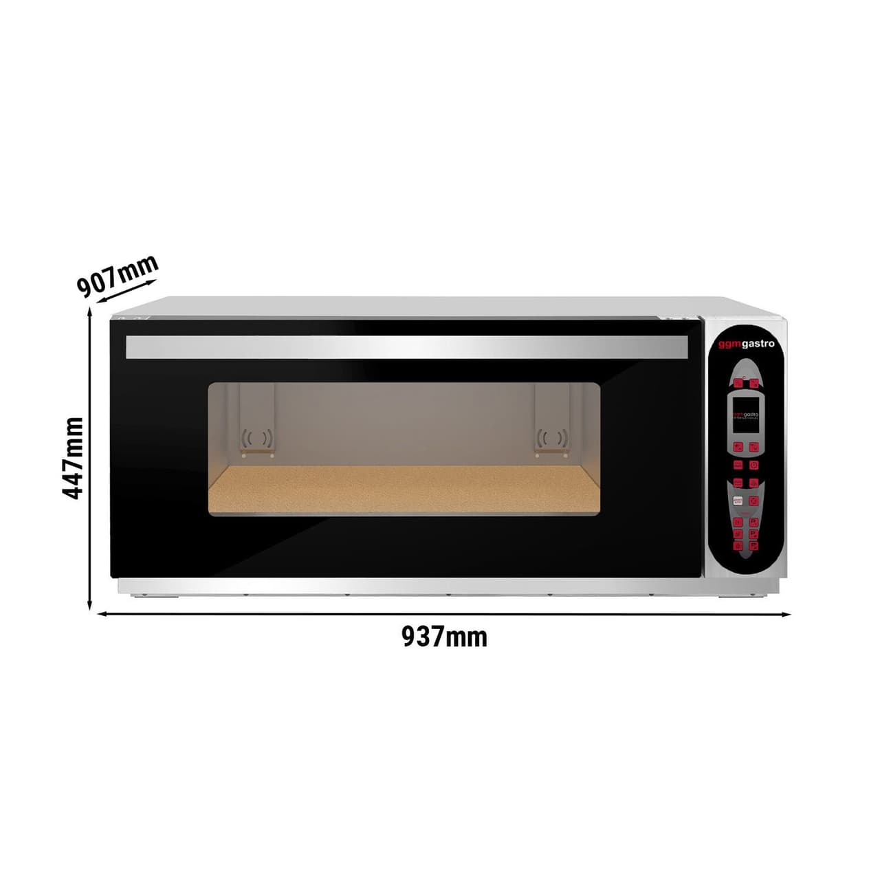 Elektrická pizza pec - digitální - 2,4″ LCD display - stohovatelná - 1x EN 60x40