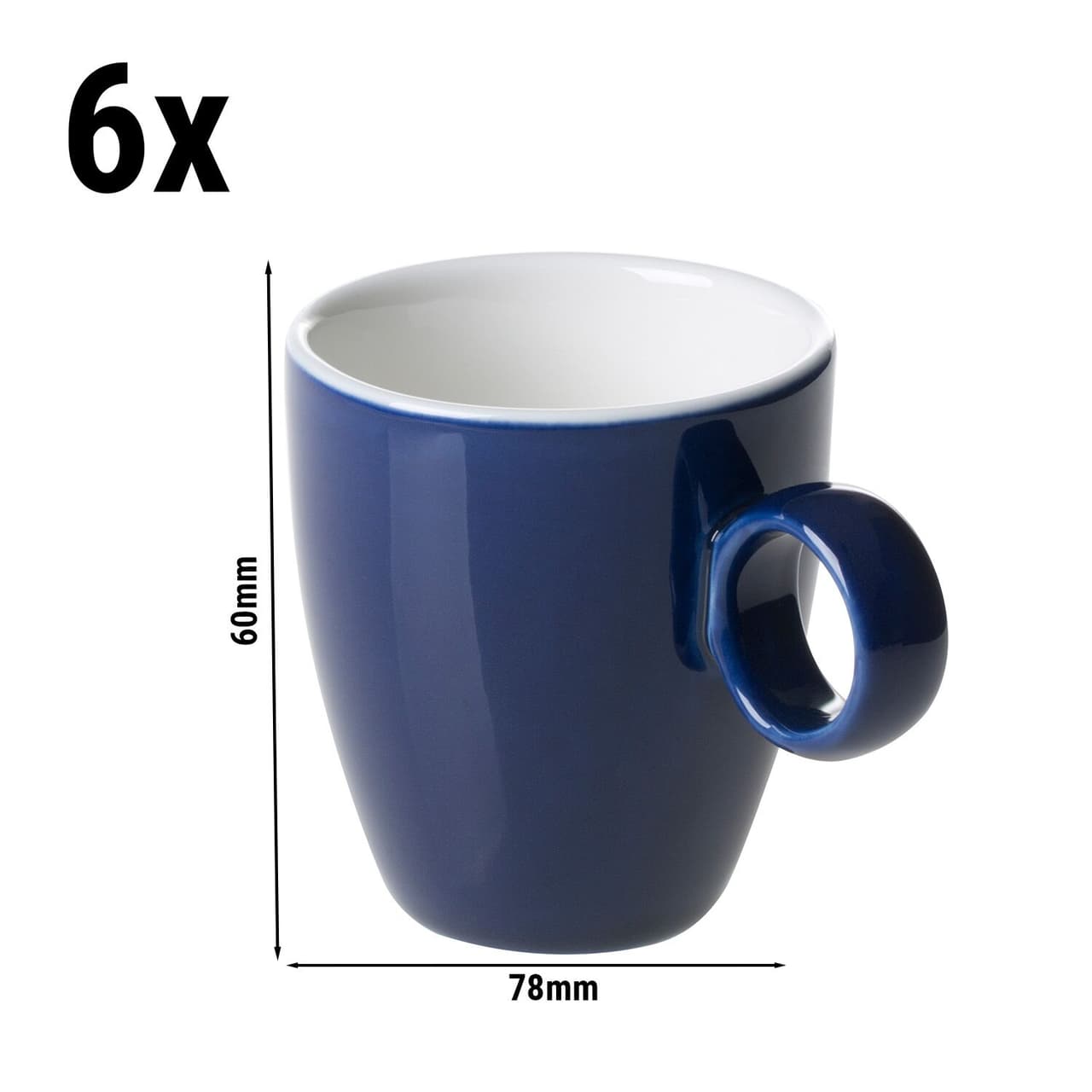 (6 Kusů) BART COLOUR CAFE - Espresso šálek - 65ml - modrý