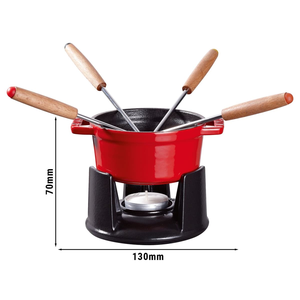 STAUB | SPECIALITIES - Mini Fondue sada - Ø 100 mm - třešňově červená