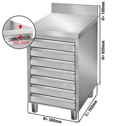 Schubladenschrank PREMIUM mit 7 Schubladen für Pizzateigbällchen - 500x700mm