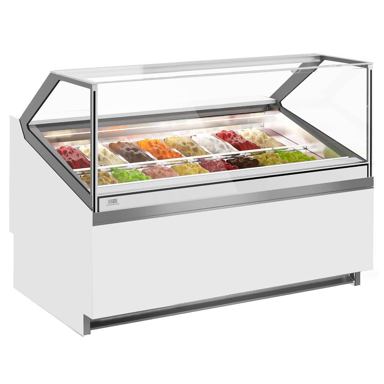 Ice cream counter IVY - 1562mm - Air circulation - for 16x 5 liter containers - White