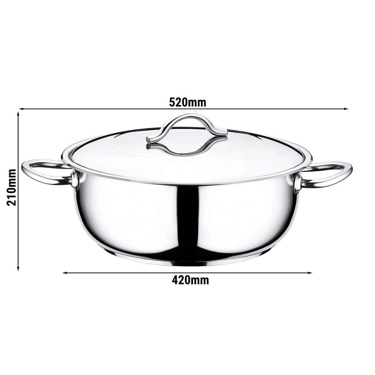 Gastro hrnec z nerezové oceli - Ø 400 mm - výška 160 mm - 16,00L