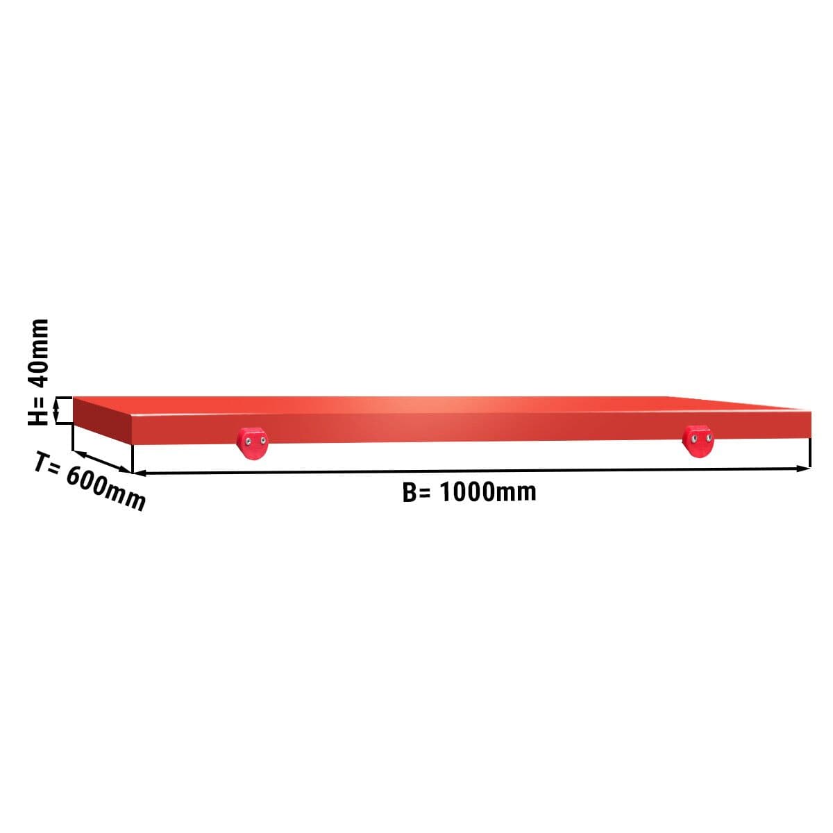 Cutting board for work table - 1000x600mm - Red