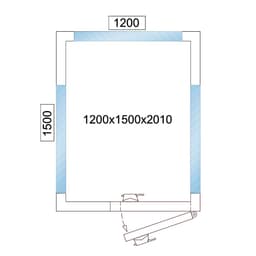 Kühlzelle - 1200x1500mm - 2,6m³ - mit 3 Glasseiten