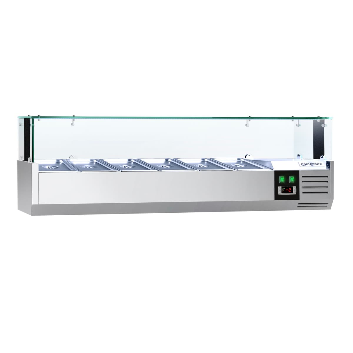 PREMIUM refrigerated display case with LED light - 1400x335mm - 6x GN 1/4