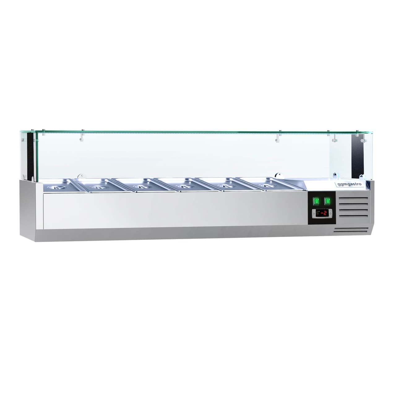 PREMIUM refrigerated display case with LED light - 1400x335mm - 6x GN 1/4