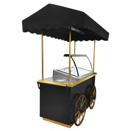 Ice cream trolley - 1700mm - with sink & lighting - for 5x5 Litre ice cream containers