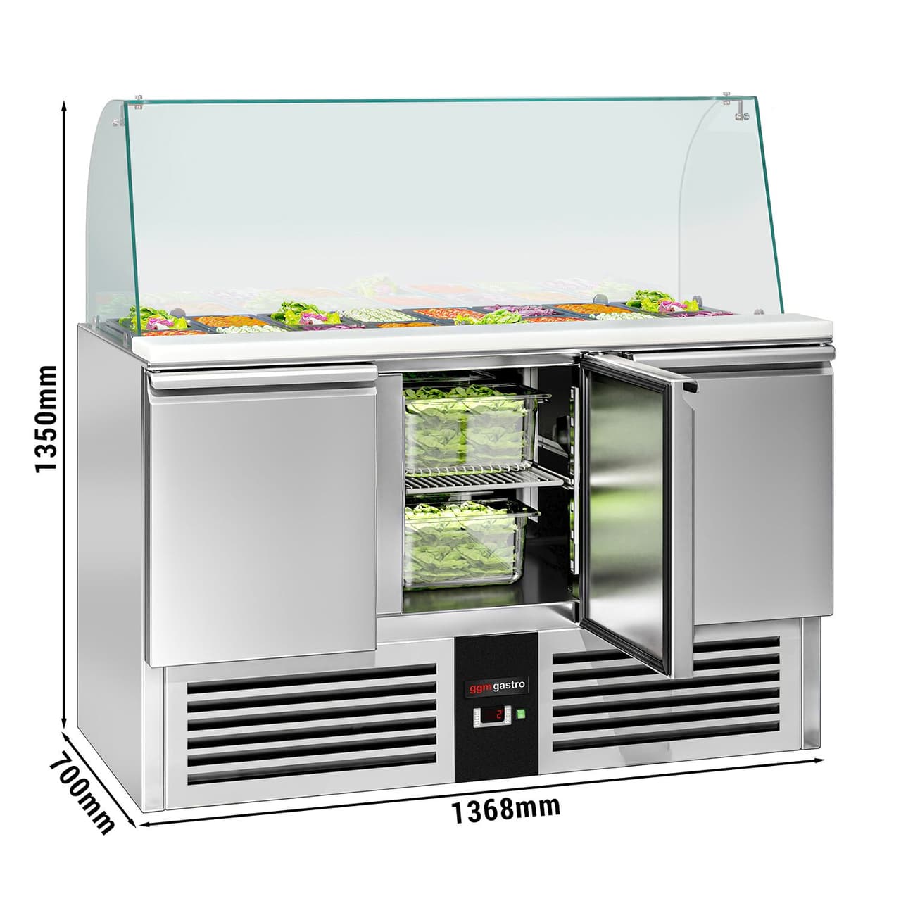 Saladette PREMIUM - 1,37 x 0,7 m - se 3 dveřmi