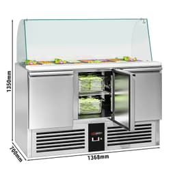 Saladette PREMIUM - 1,37 x 0,7 m - se 3 dveřmi