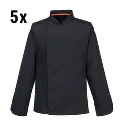 (5 pieces) Long Sleeve MeshAir Pro Chef Jacket - Black - Size: XXL