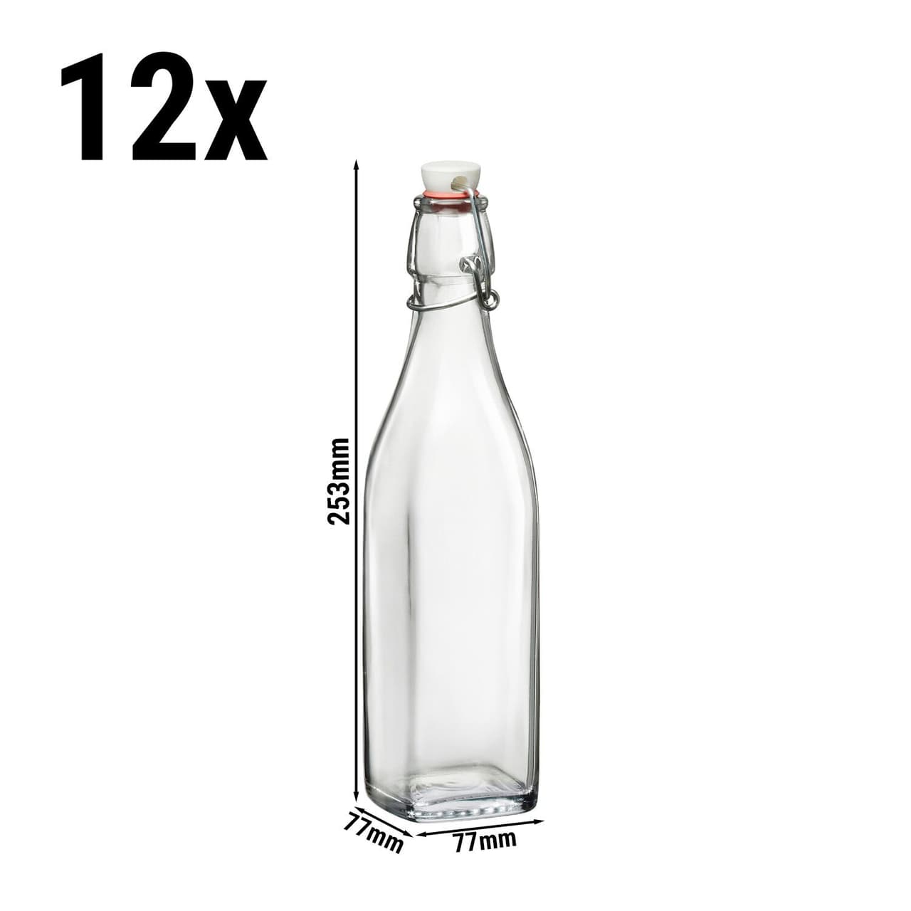 (1 Kusů) Skleněná láhev Bormioli Rocco - DUBLIN - s výklopnou zátkou - 500 ml