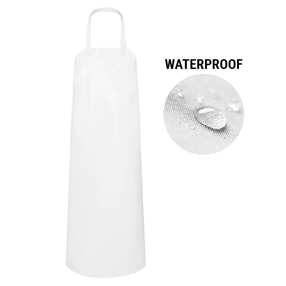 (6 pieces) Karlowsky - Waterproof PU Bib Apron - White