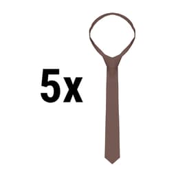 (5 pieces) KARLOWSKY Tie - 148 x 6.5 cm - Light brown