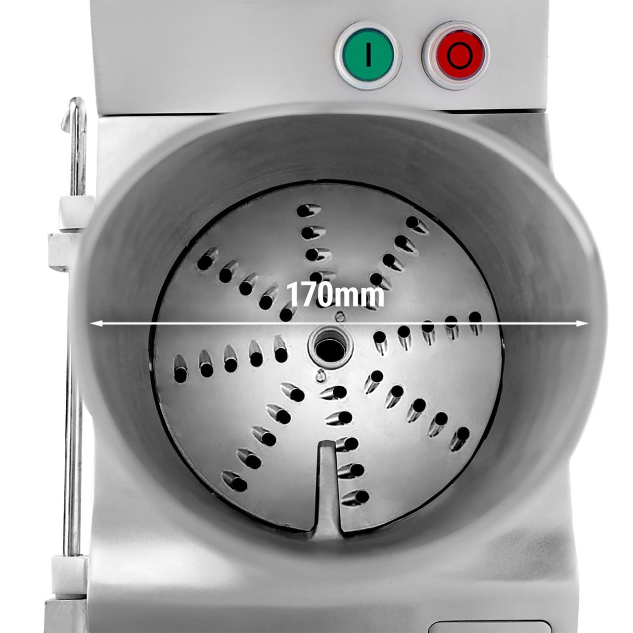 Elektrischer Gemüseschneider - 750 Watt - Ø 170mm Einfüll-Öffnung - inkl. 5 Schneidescheiben