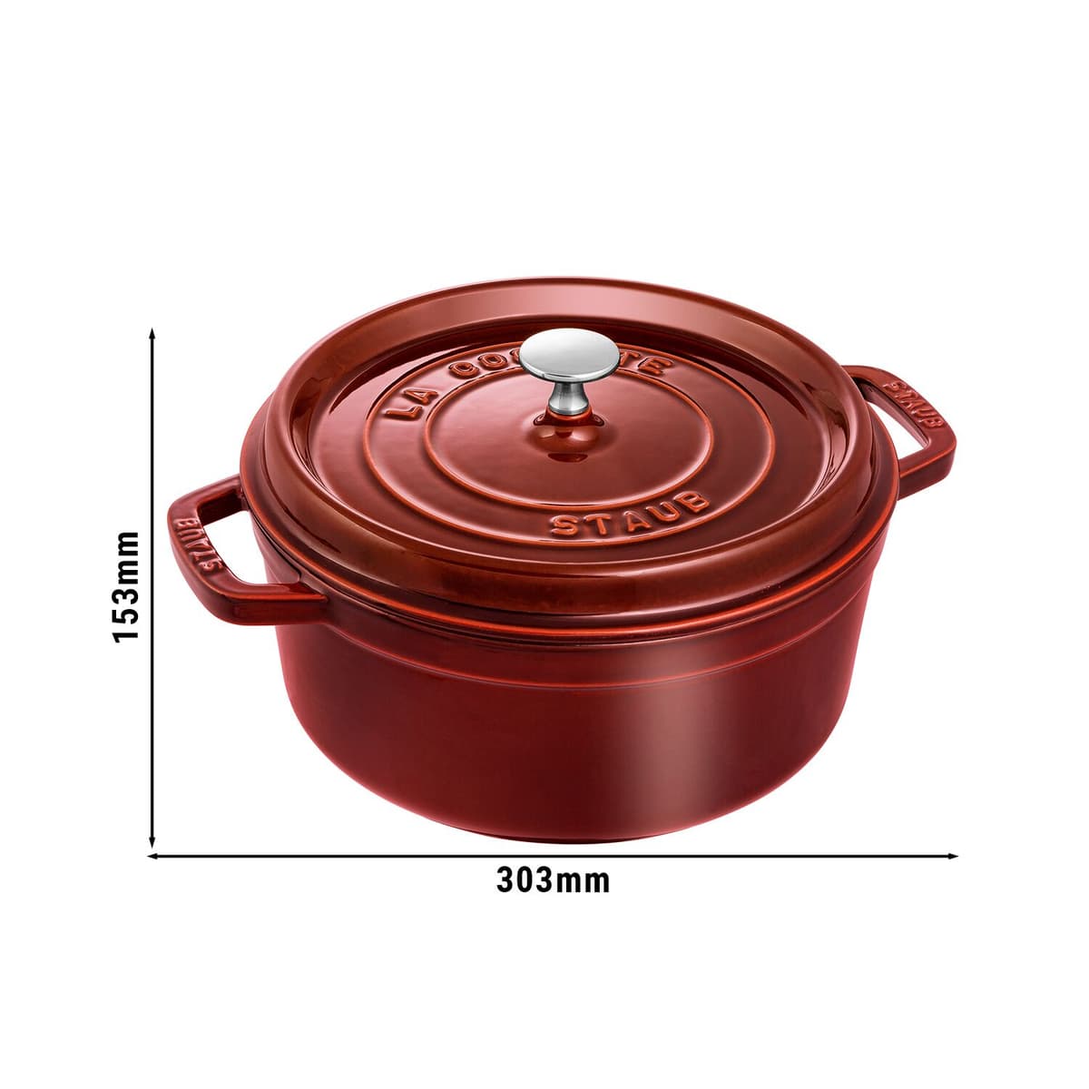 STAUB | LA COCOTTE - kokotka - Ø 240 mm - litina - grenadinově červená