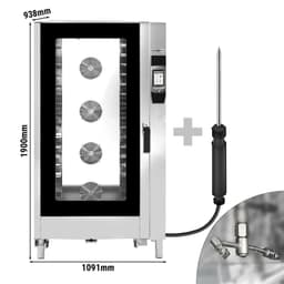 Kombidämpfer - Touch - 20x GN 1/1 - inkl. Waschsystem & Temperaturfühler - inkl. Tablettwagen