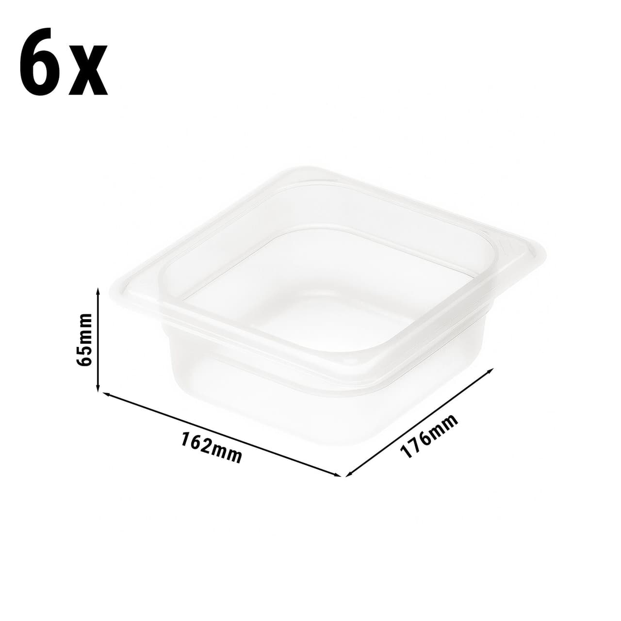 (6 kusů) CAMBRO | CAMWEAR® - polypropylenová GN nádoba 1/6 - mléčná - hloubka 65 mm