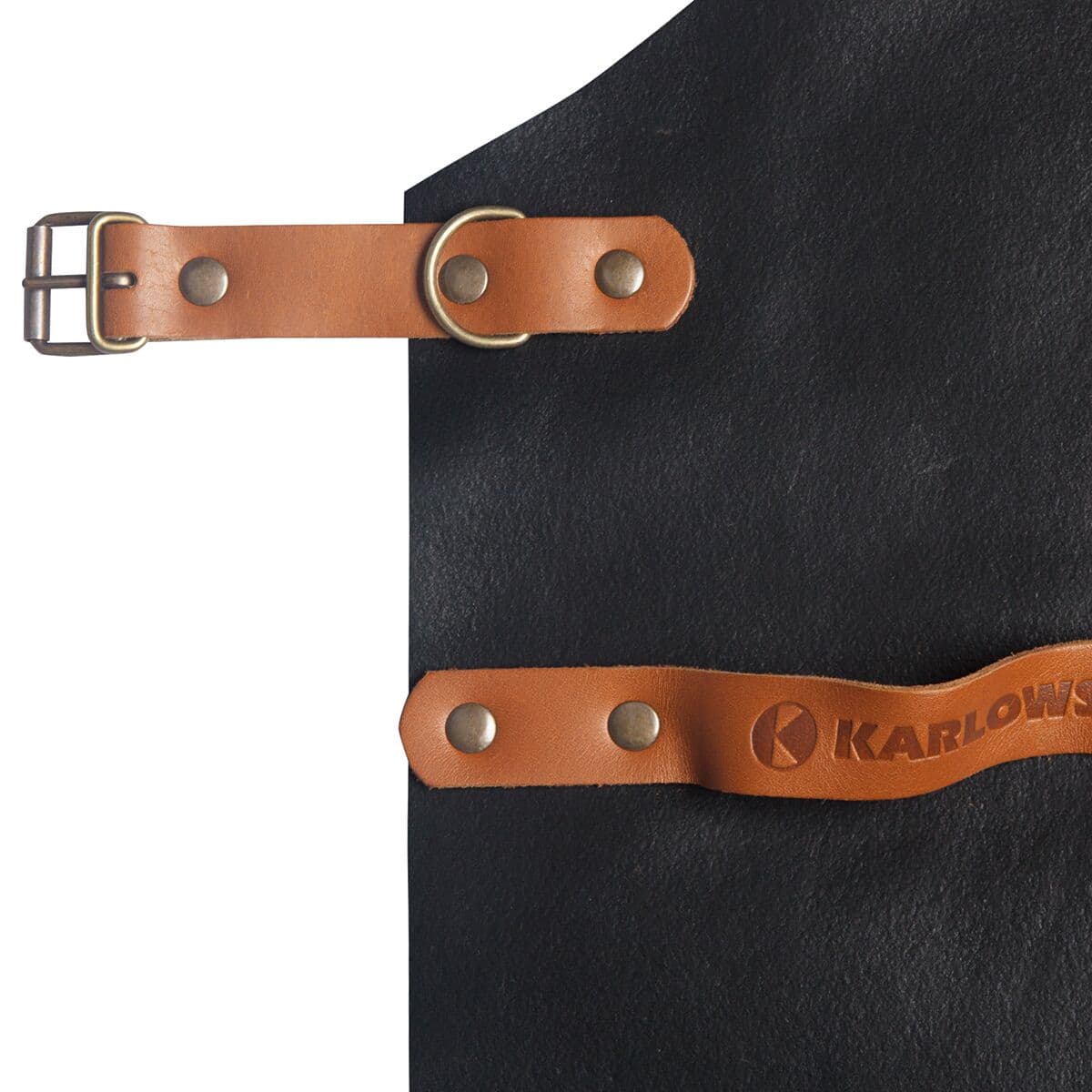 (6 pieces) Karlowsky - Leather Bib Apron - Black