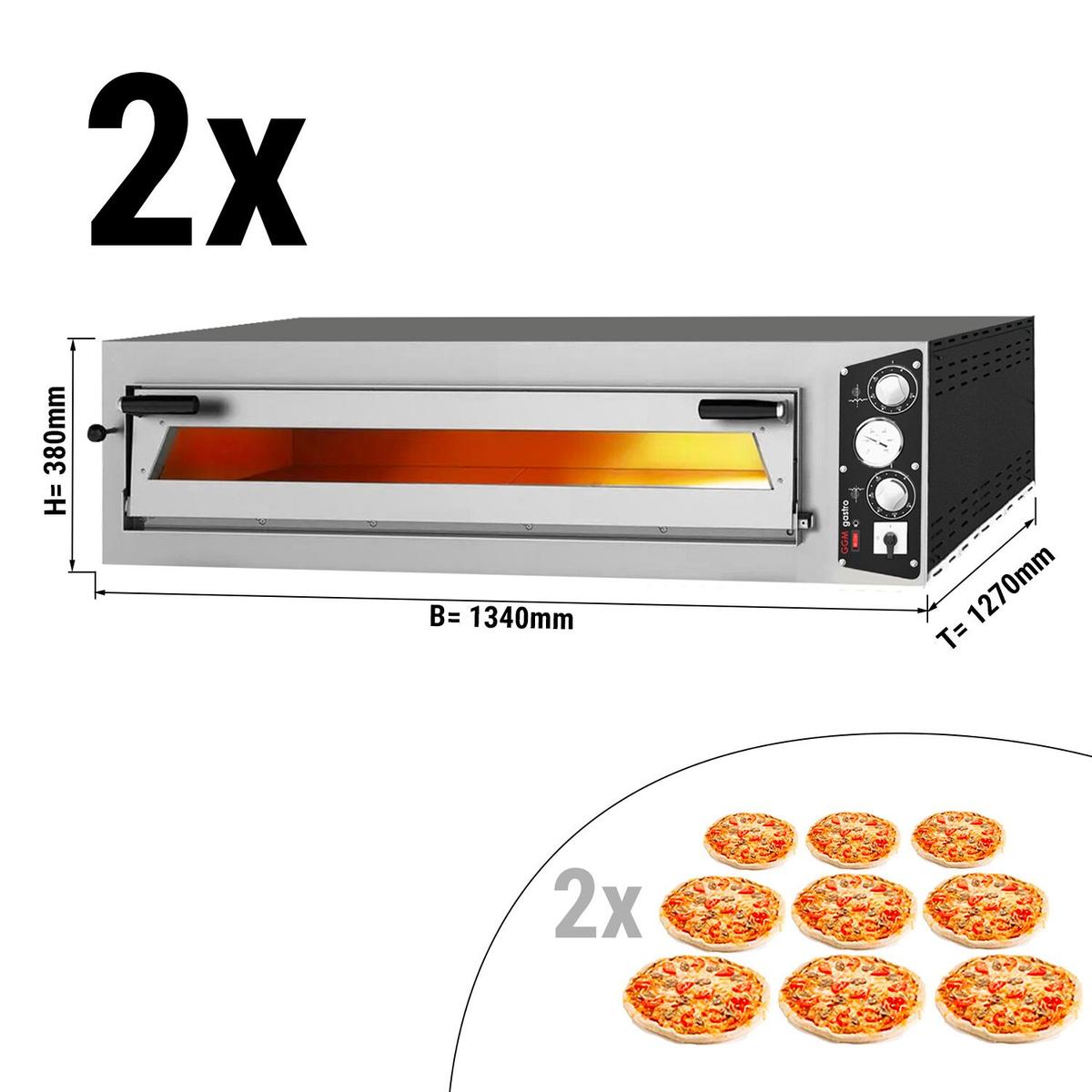 (2 pieces) Pizza oven 9+9x 34 cm - Wide