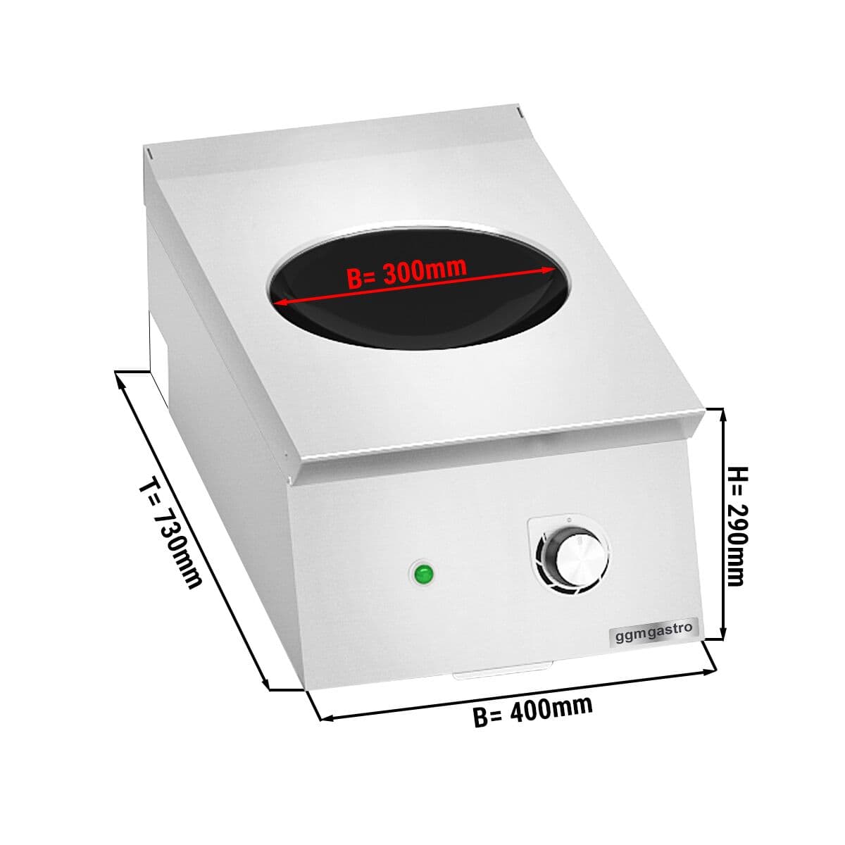 Indukční pánev Wok - s 1 varnou zónou - Ø 300 mm (3,5 kW)