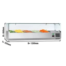 Chladicí vitrína ECO - 1,2 x 0,34 m - pro 5x 1/4 GN-nádobu