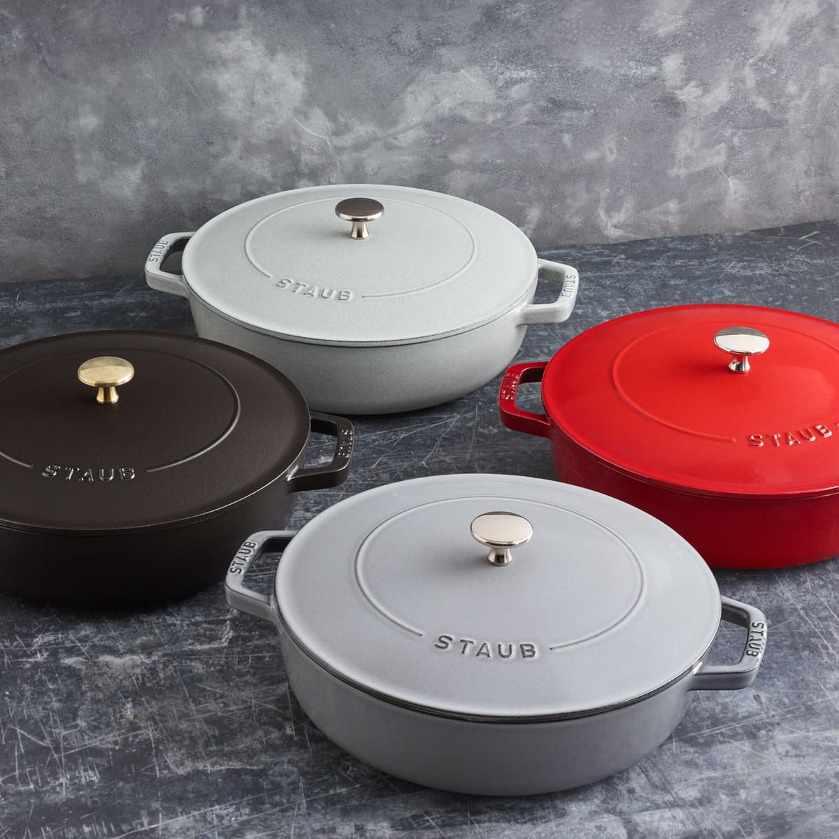 STAUB | BRAISERS - Pečicí hrnec s kapkovitou strukturou Chistera - 240 mm - litina - grafitově šedý