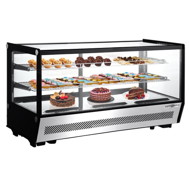 Tabletop refrigerated display case - 200 litres - 1220mm -  angular - with 2 shelves