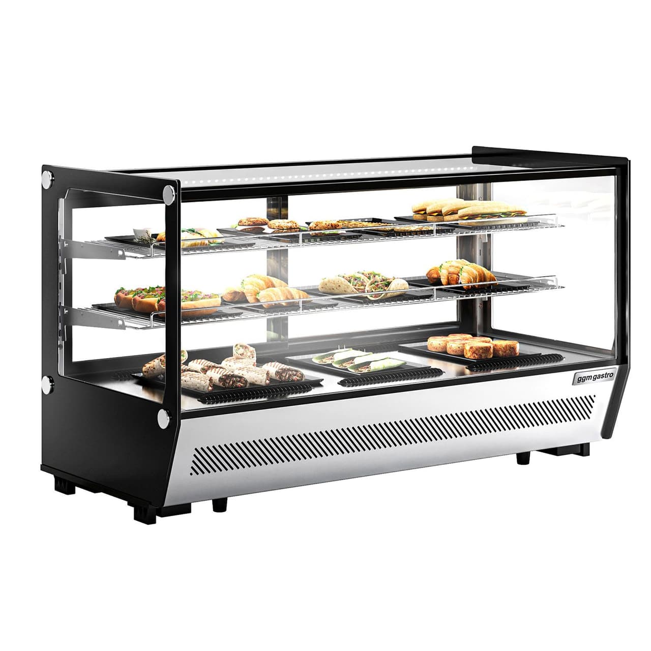 Tabletop refrigerated display case - 200 litres - 1220mm -  angular - with 2 shelves