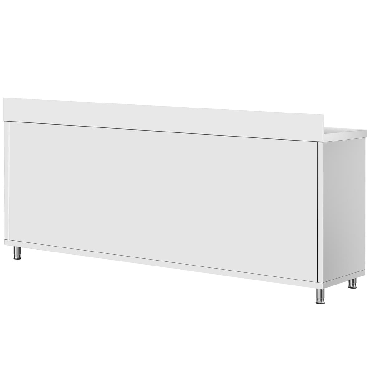 Stainless steel work cabinet ECO - 2000x700mm - with sliding door and backsplash