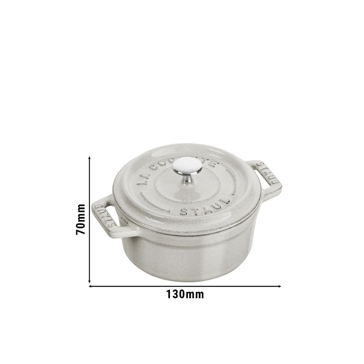 STAUB | LA COCOTTE - mini kokotka - Ø 100 mm - litina - bílý lanýž