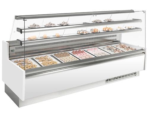 Kuchentheke - 2560mm - mit LED-Beleuchtung & 2 Ablagen