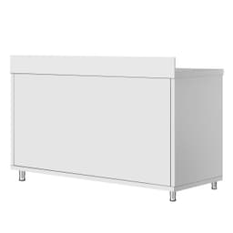 Stainless steel work cabinet ECO - 1400x700mm - with sliding door and backsplash