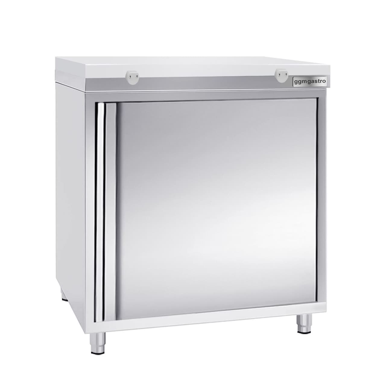 Stainless steel work cabinet PREMIUM - 600x600mm - with hinged door without backsplash incl. cutting plate