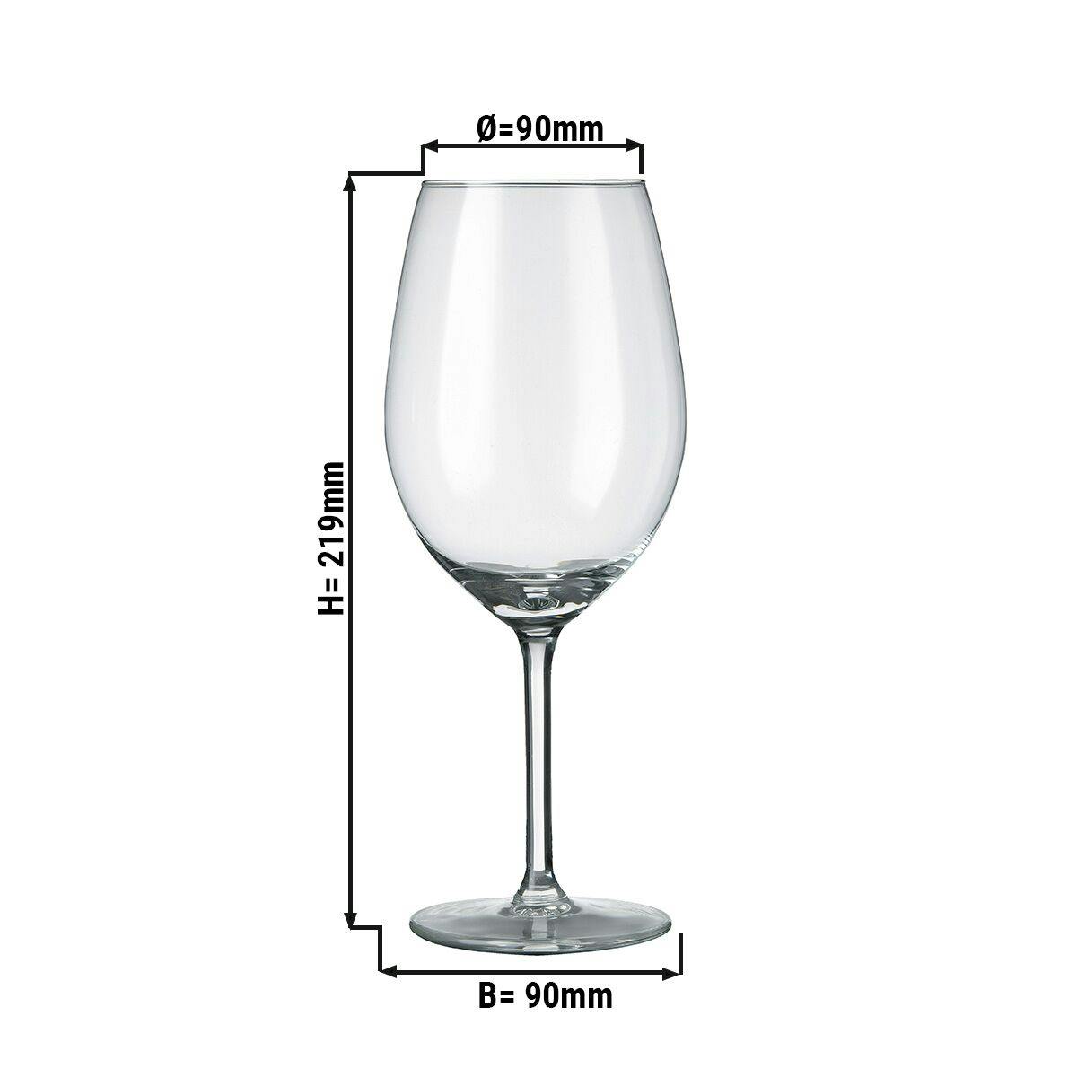 (6 Kusů) Sklenice na víno - VENICE - 530 ml - transparentní