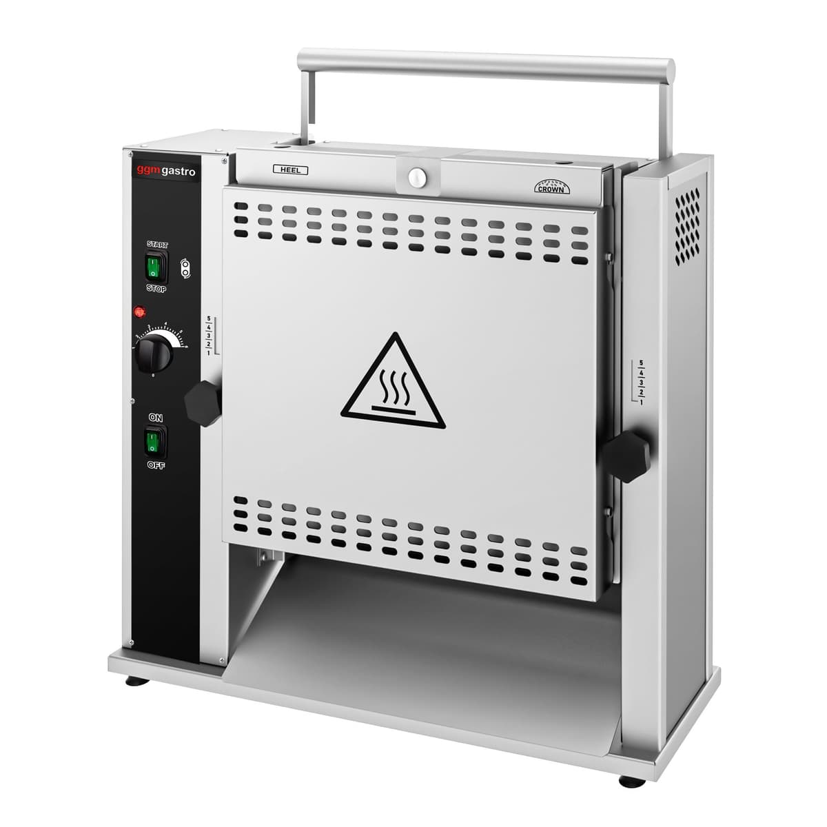 Manual conveyor toaster for burgers & hot dog buns