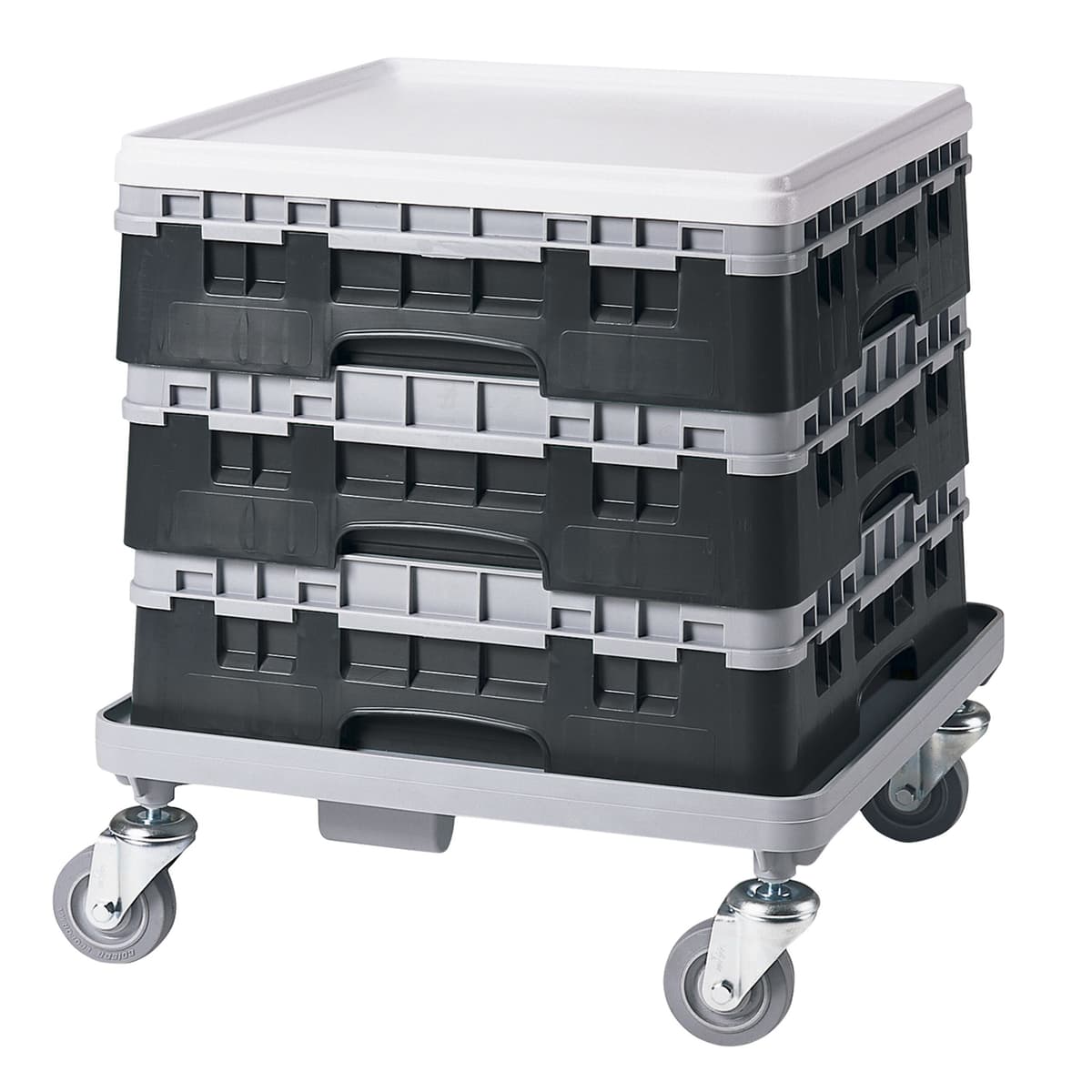 CAMBRO | CAMRACK® - Koš na sklo 1/1 s 1 nástavcem - 500x500mm - 30 přihrádek - černý