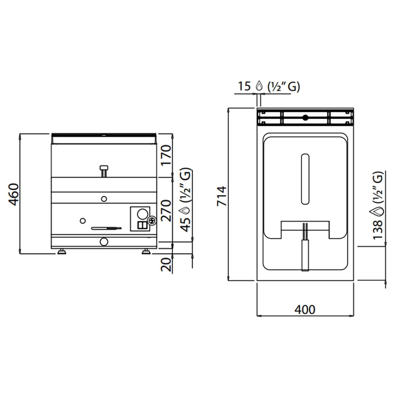 Gas Fritteuse - 10 Liter - 6,9 kW