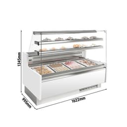 Kuchentheke - 1620mm - mit LED-Beleuchtung & 2 Ablagen