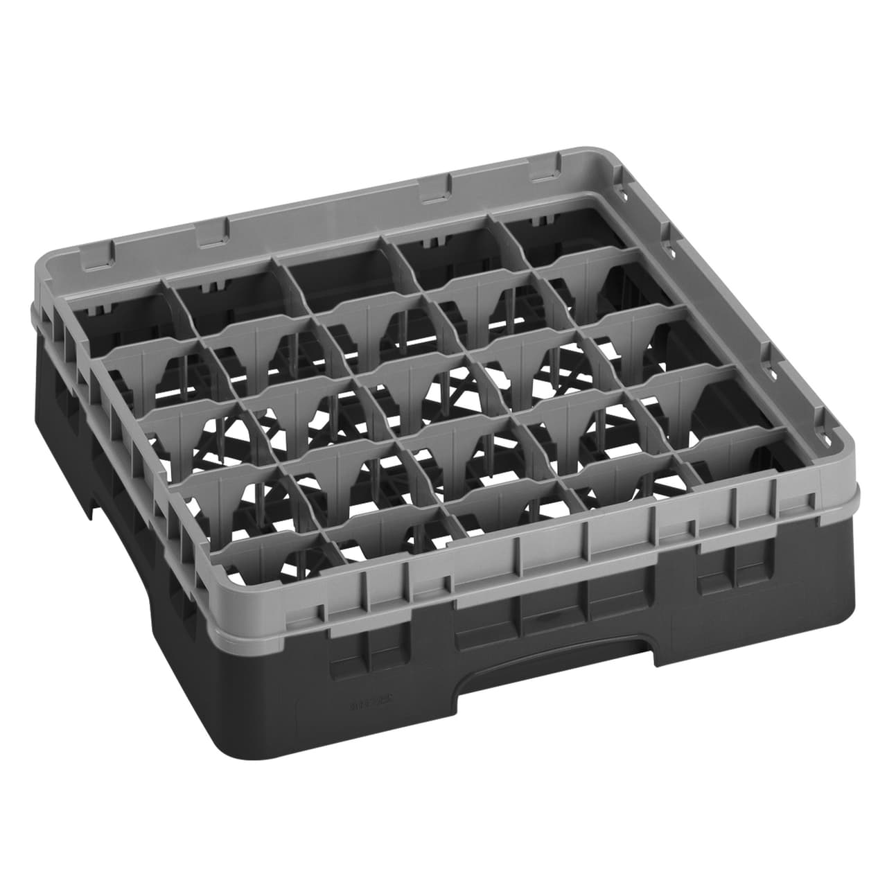 CAMBRO | CAMRACK® - Koš na sklo 1/1 s 1 nástavcem - 500x500mm - 25 přihrádek - černý