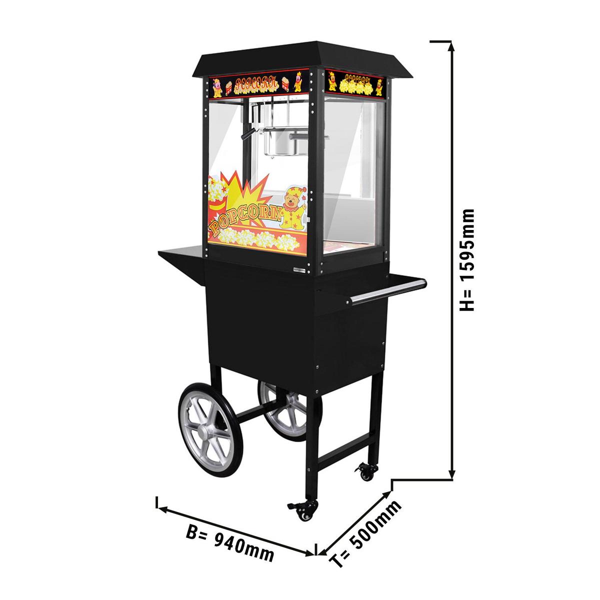 Popcornovač vč. vozíku - 5 kg/h - s 1 kotlem