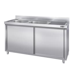 Spülschrank PREMIUM - 1800x600mm - mit 2 Becken links