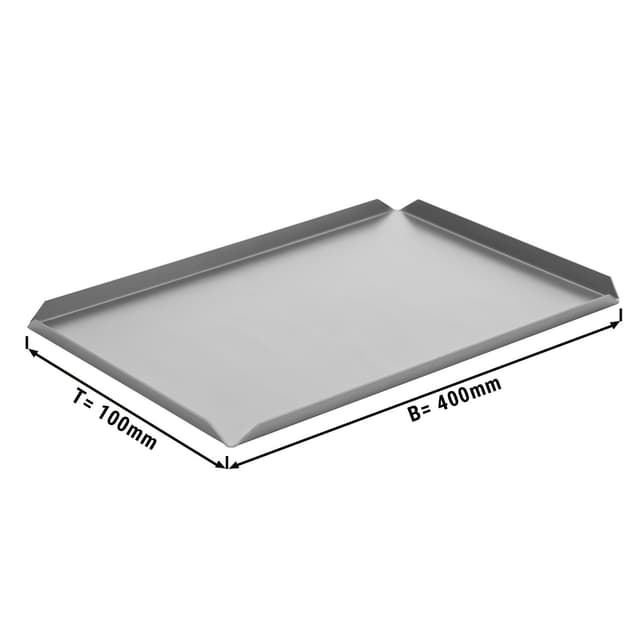 (5 Stück) Konditorei- & Präsentationsplatte aus Aluminium - 400x100x10mm - Silber