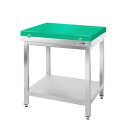 Stainless steel worktable PREMIUM - 800x600mm - with base shelf without upstand incl. cutting plate