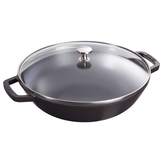 STAUB | SPECIALITY - Wok se skleněnou poklicí - Ø 300 mm - litina - černý