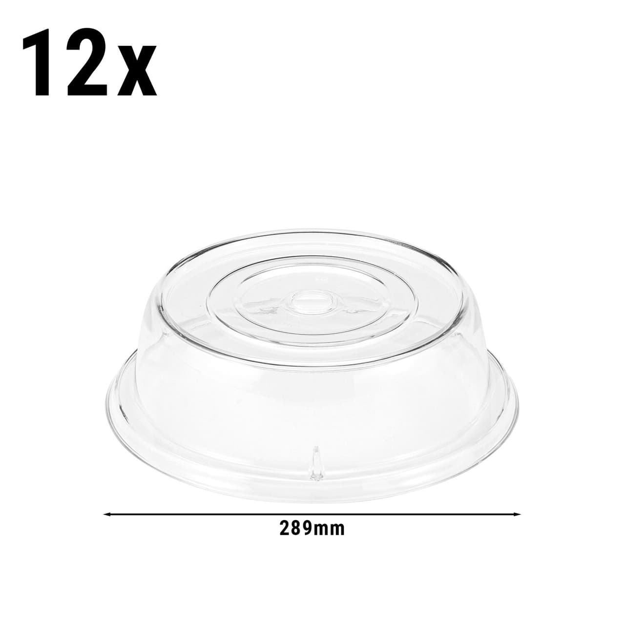 (12 Stück) CAMBRO | CAMCOVERS® - Tellerabdeckhaube aus Camwear® - Polycarbonat - ø 275mm - Transparent