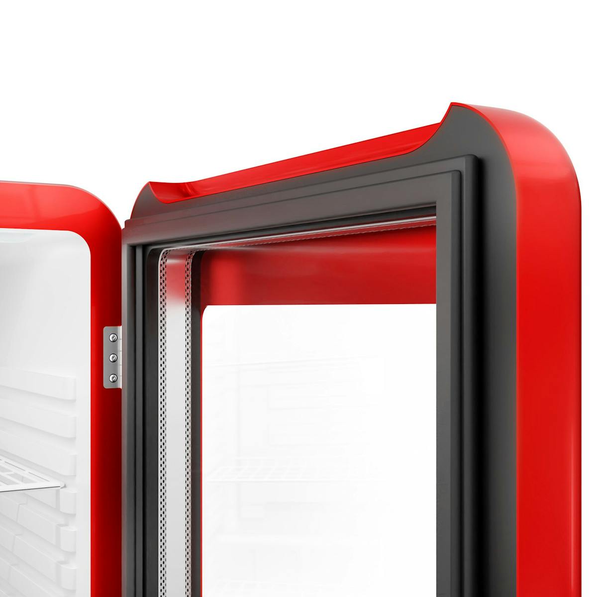 Mini barová lednice - 113L - s 1 skleněnými dveřmi - červená