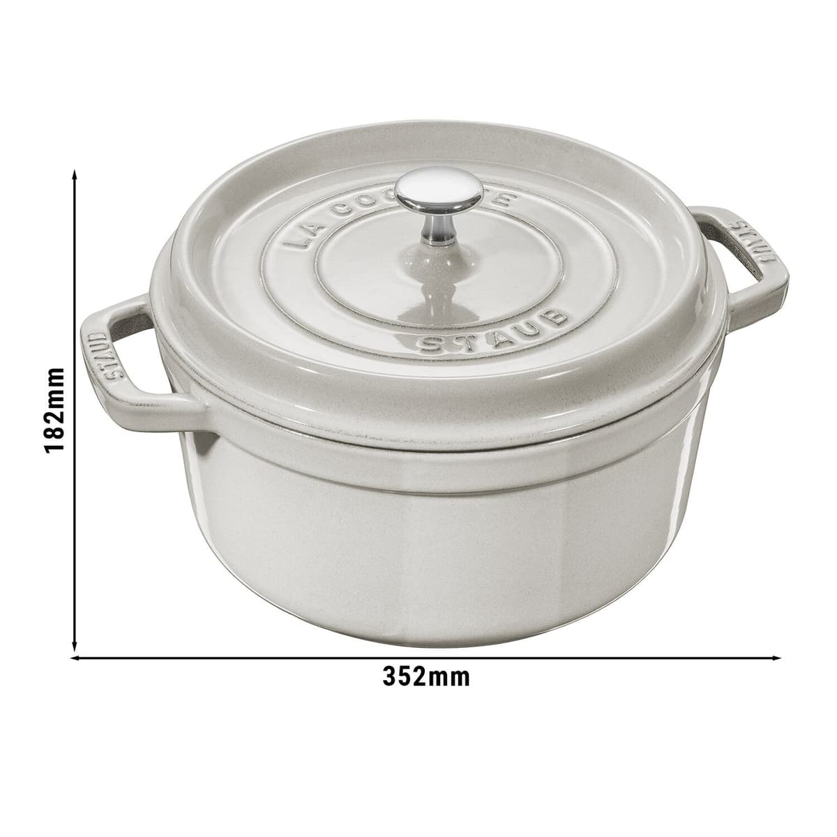 STAUB | LA COCOTTE - kokotka- Ø 280 mm - litina - bílý lanýž