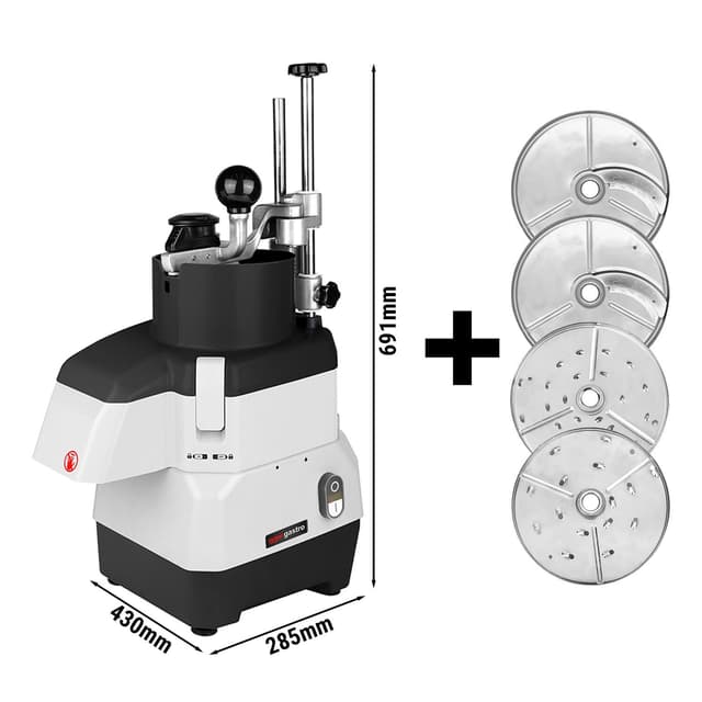 Elektrický kompaktní kráječ zeleniny - 735 W - včetně 4 krájecích / strouhacích kotoučů