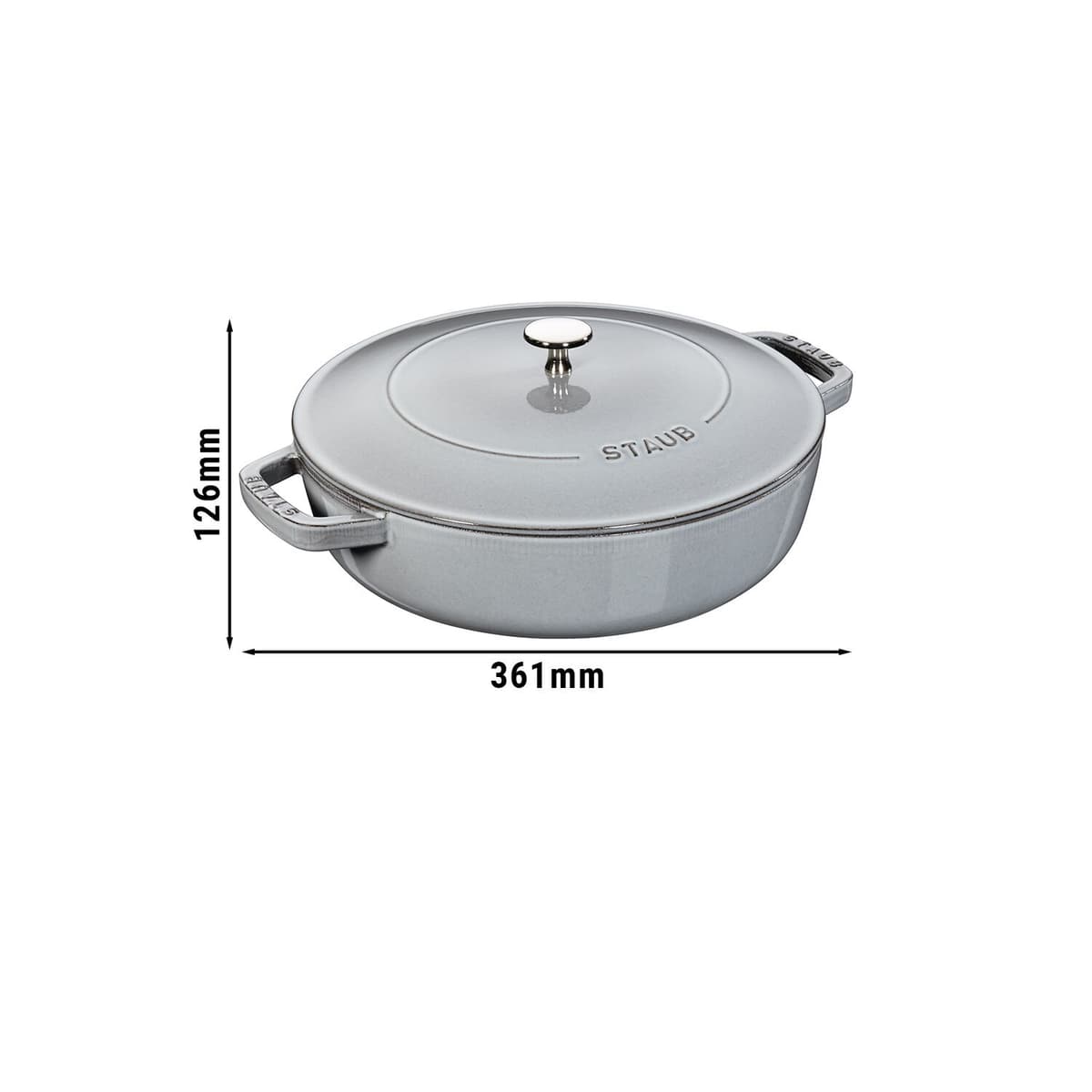 STAUB | BRAISERS - Pečicí hrnec s kapkovitou strukturou Chistera - 280 mm - litina - grafitově šedý