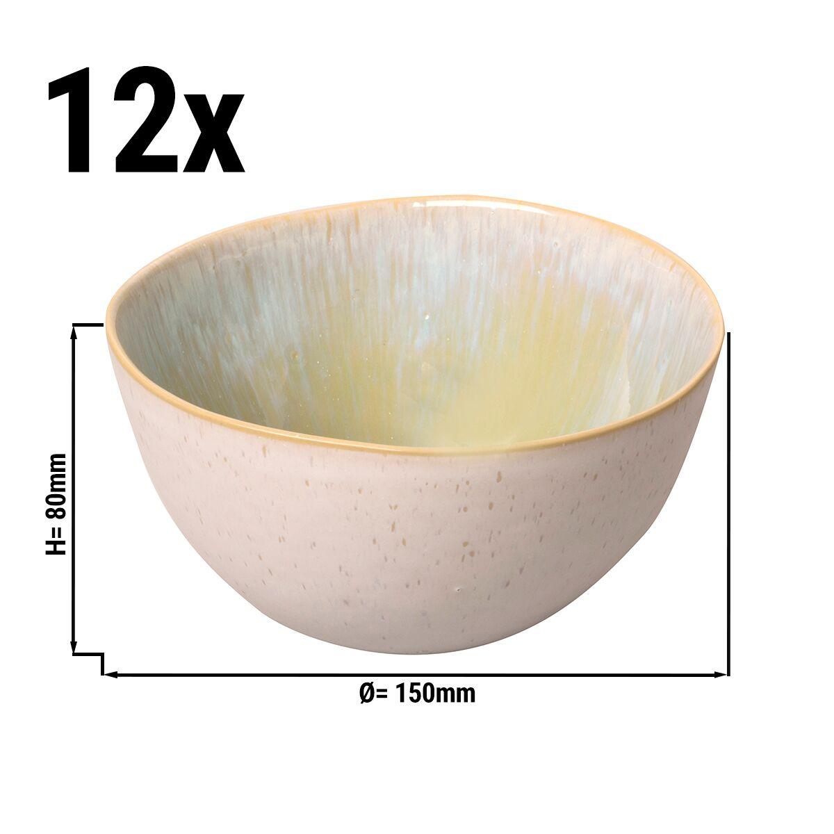 (12 pieces) LIGHT BLUE SEA - Bowl - 80 cl - Ø 15 cm - White